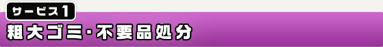 サービス１　粗大ゴミ・不要品処分